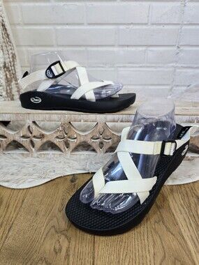 Chaco Women's Sandals Black Sole with Cream Straps